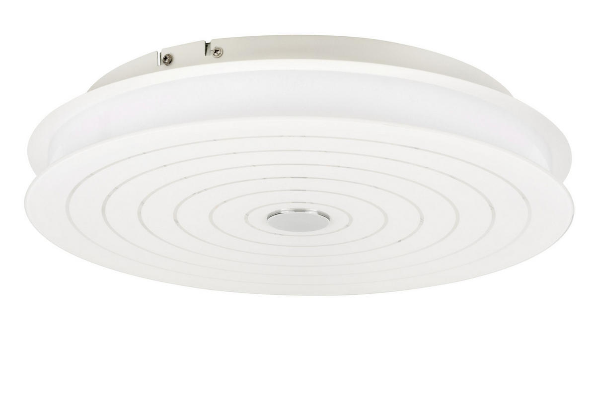 STROPNÍ LED SVÍTIDLO, 43/8 cm  - bílá, Design, kov/plast (43/8cm) - Novel