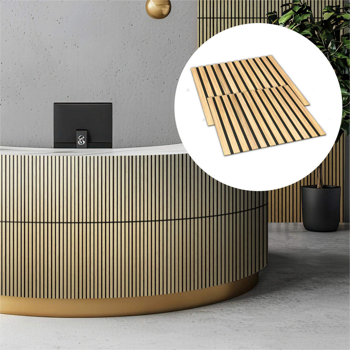 AKUSTIKPANEEL Echtholz Wallution PRO 2 Stück  - Eichefarben, Basics, Holz/Holzwerkstoff (60/60/0.75cm) - Novel