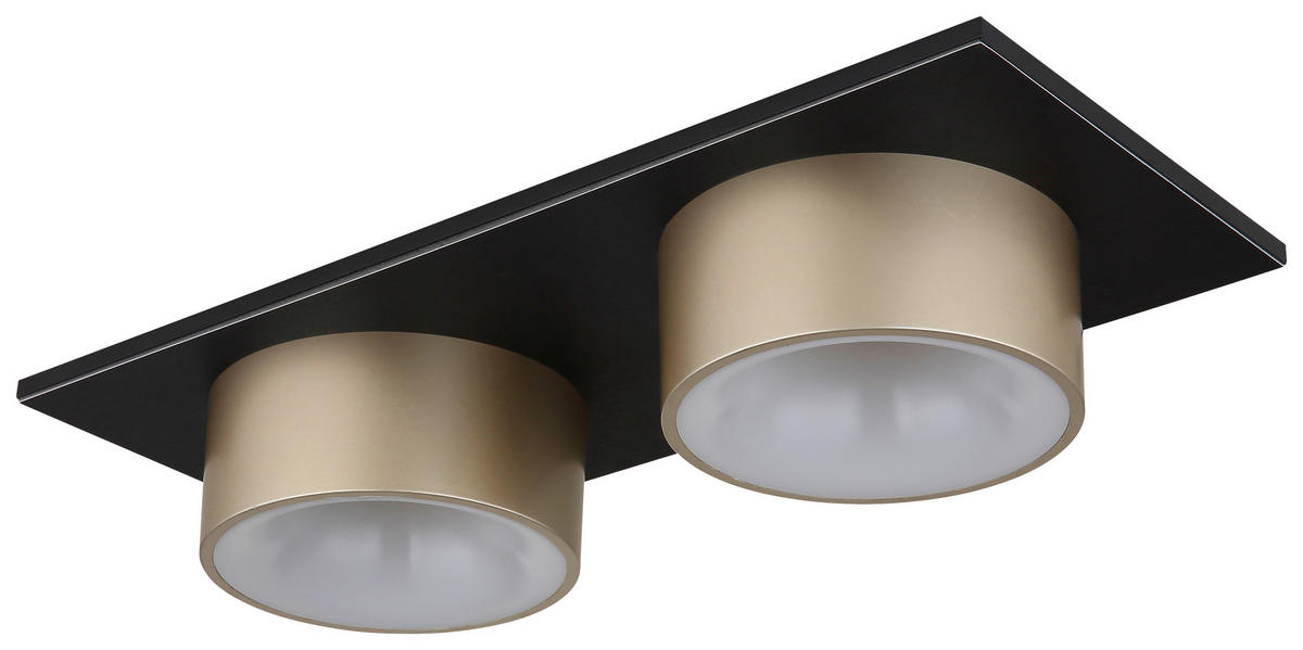 DECKENLEUCHTE 46/20/11,3 cm  - Champagner/Schwarz, Trend, Kunststoff/Metall (46/20/11,3cm) - Collet's Monde