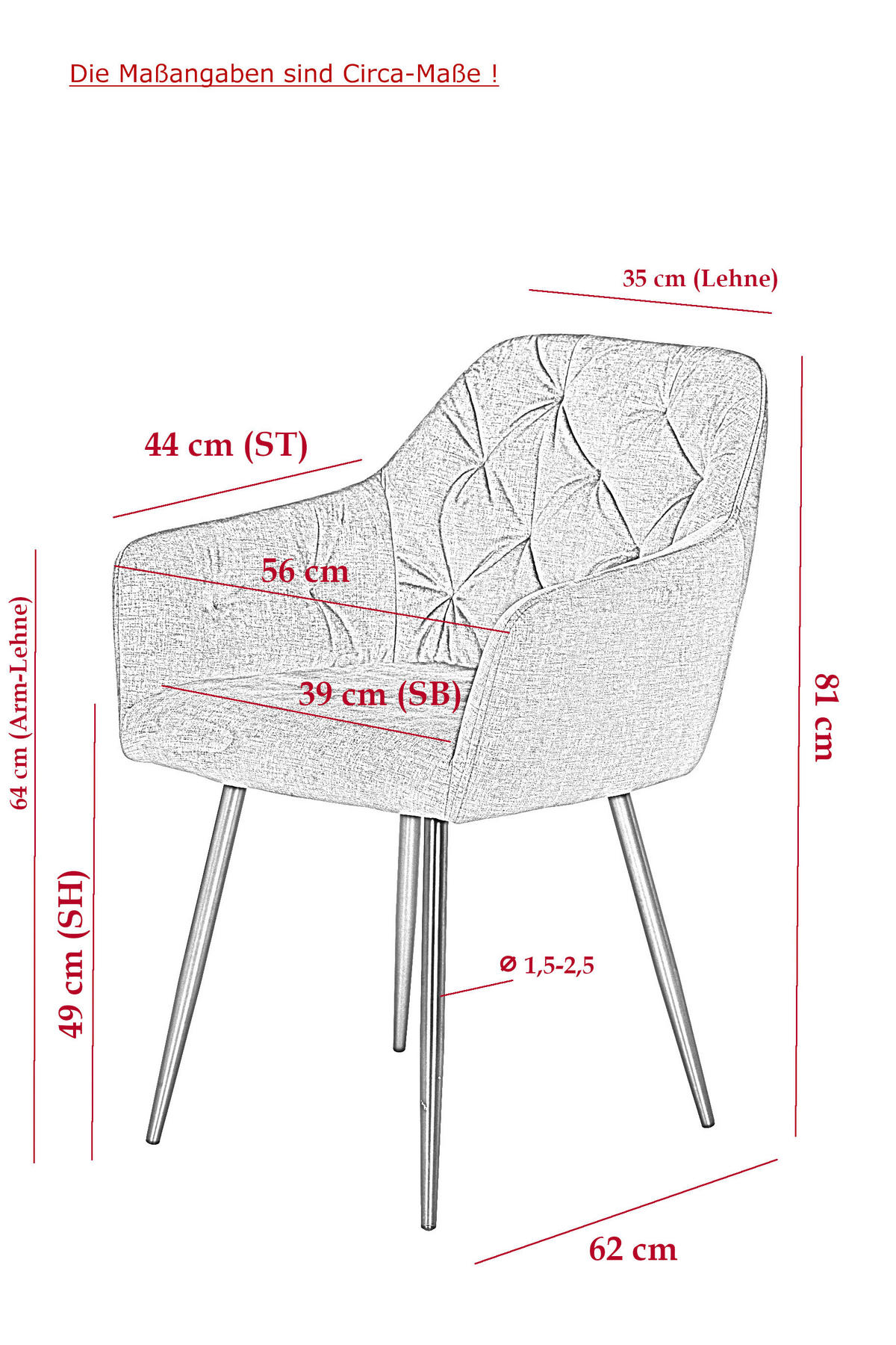 ARMLEHNSTUHL-SET 2 Stück  in Stahl Samt, Velours  - Schwarz/Grau, MODERN, Textil/Metall (56/81/62cm) - MID.YOU