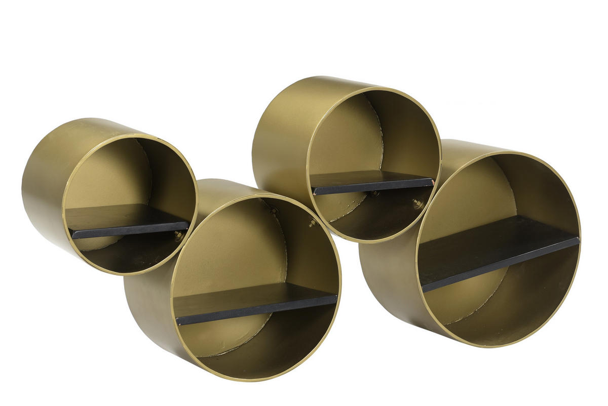 POLICA crna, zlatne boje  drvo, metal  - zlatne boje/crna, Moderno, drvo/metal (40/111/23cm) - Landscape