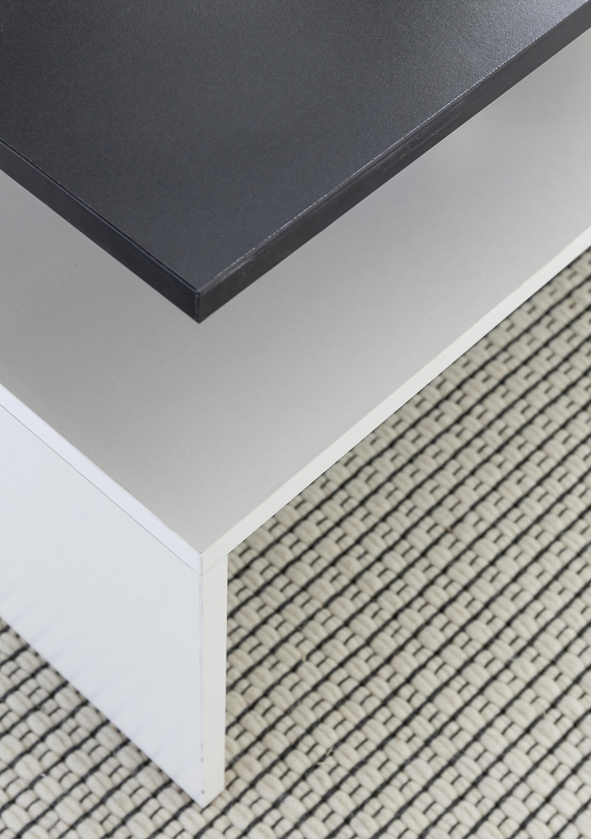DOHÁNYZÓASZTAL faalapú anyag 90/60/43 cm   - fekete/fehér, Modern, faalapú anyag (90/60/43cm) - MID.YOU