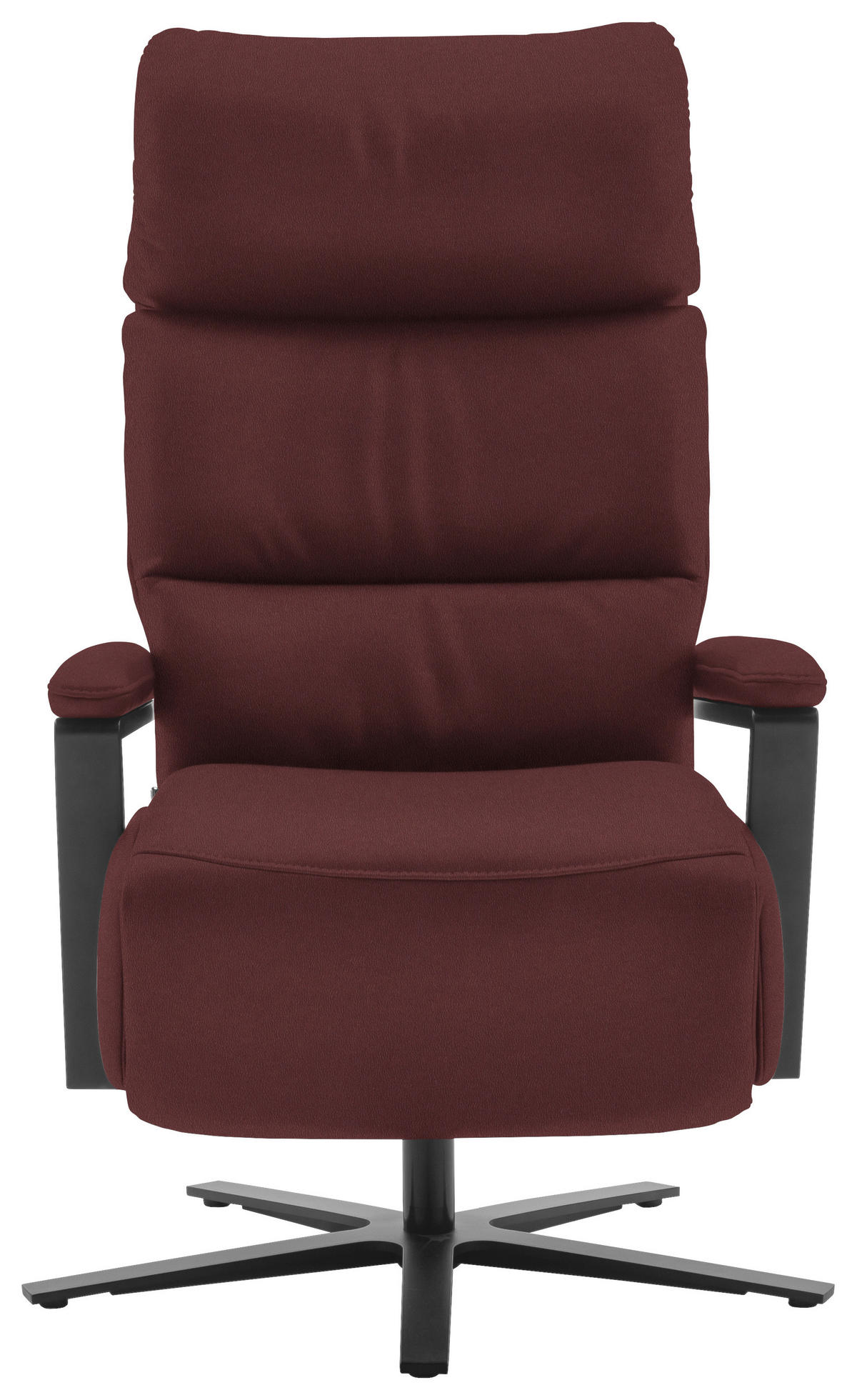FERNSEHSESSEL in Bordeaux  - Bordeaux/Schwarz, Design, Leder/Metall (74/111/85cm) - Schöner Wohnen