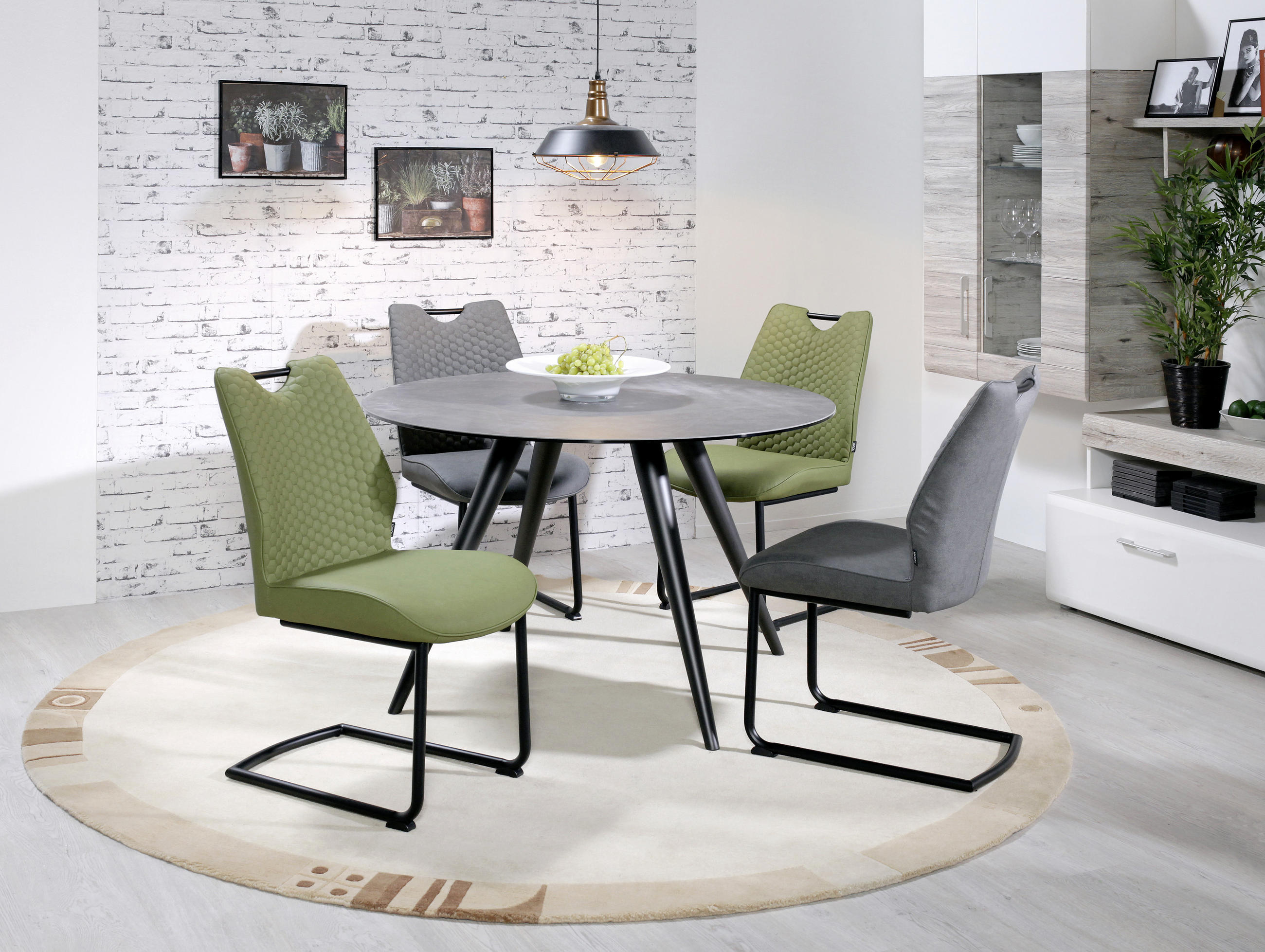 MASĂ din metal, ceramică  120/76 cm  - antracit/negru, Design, ceramică/metal (120/76cm) - Novel