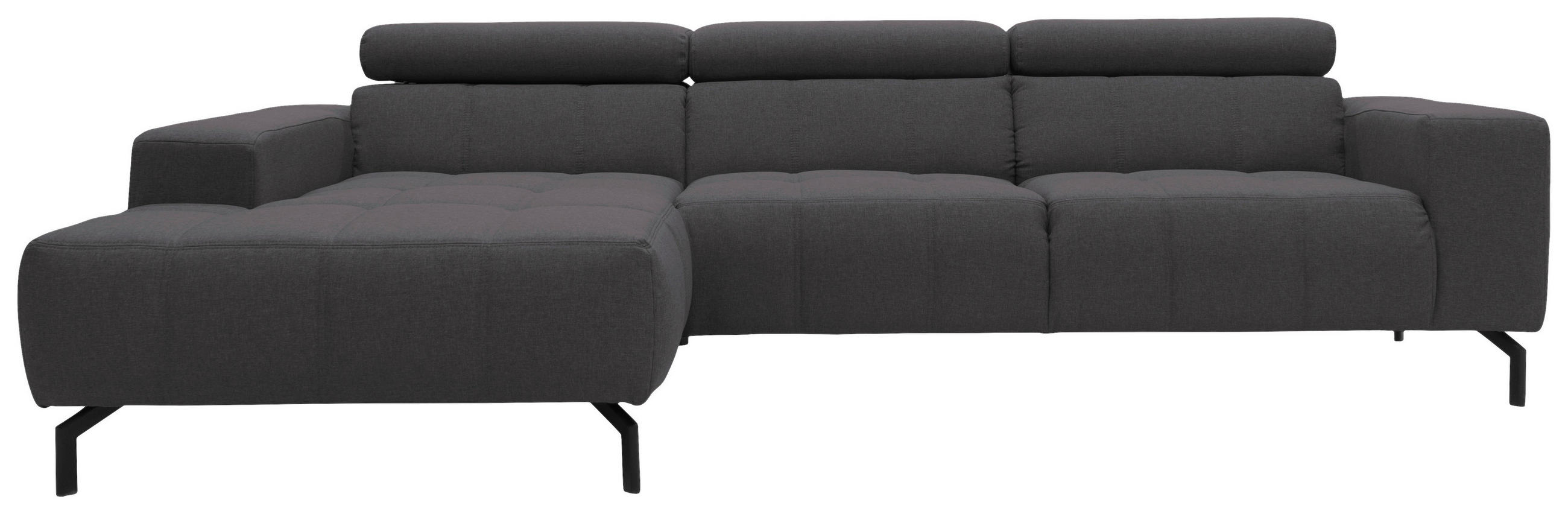 ECKSOFA Braun, Schwarz Webstoff - Schwarz/Braun, Design, Textil/Metall (175/292cm)