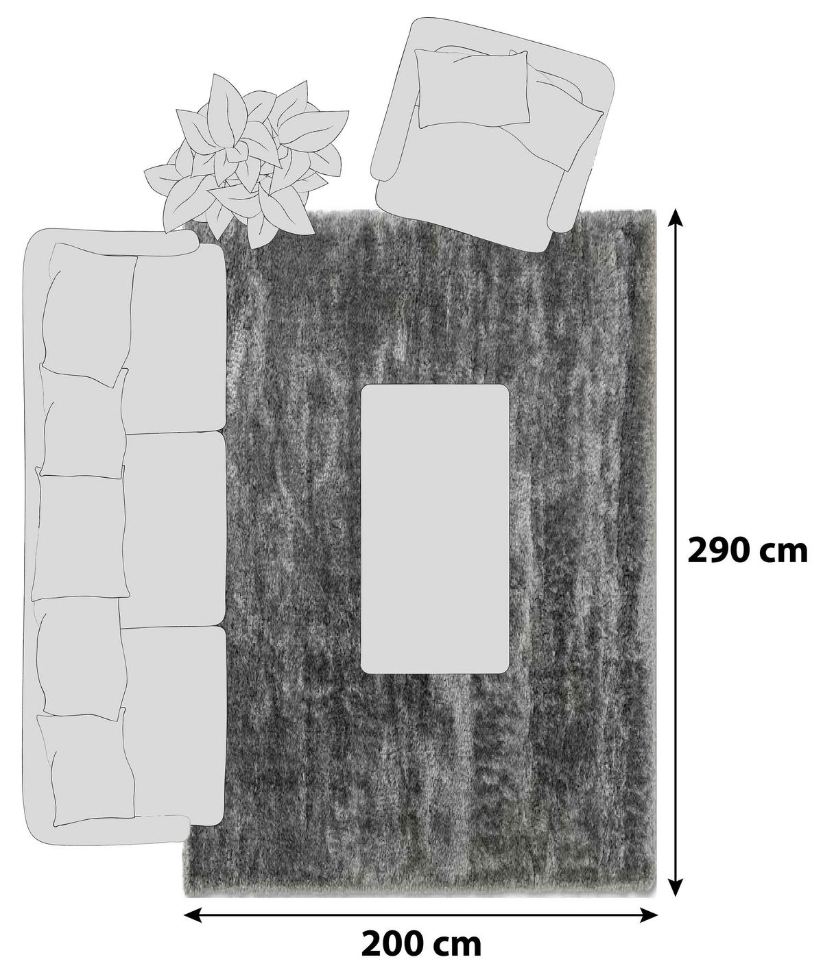 HOCHFLORTEPPICH 200/290 cm Heaven Grau  - Grau, KONVENTIONELL, Textil (200/290cm) - Schöner Wohnen
