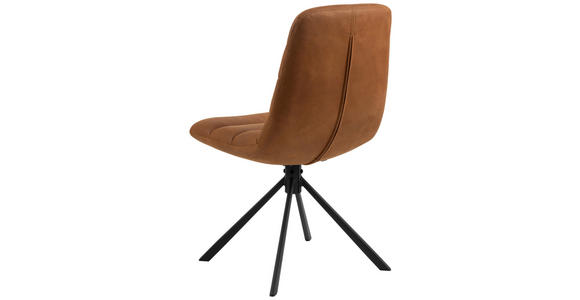 STUHL in Lederlook Textil - Cognac/Schwarz, Design, Textil (49/91/62cm) - Carryhome