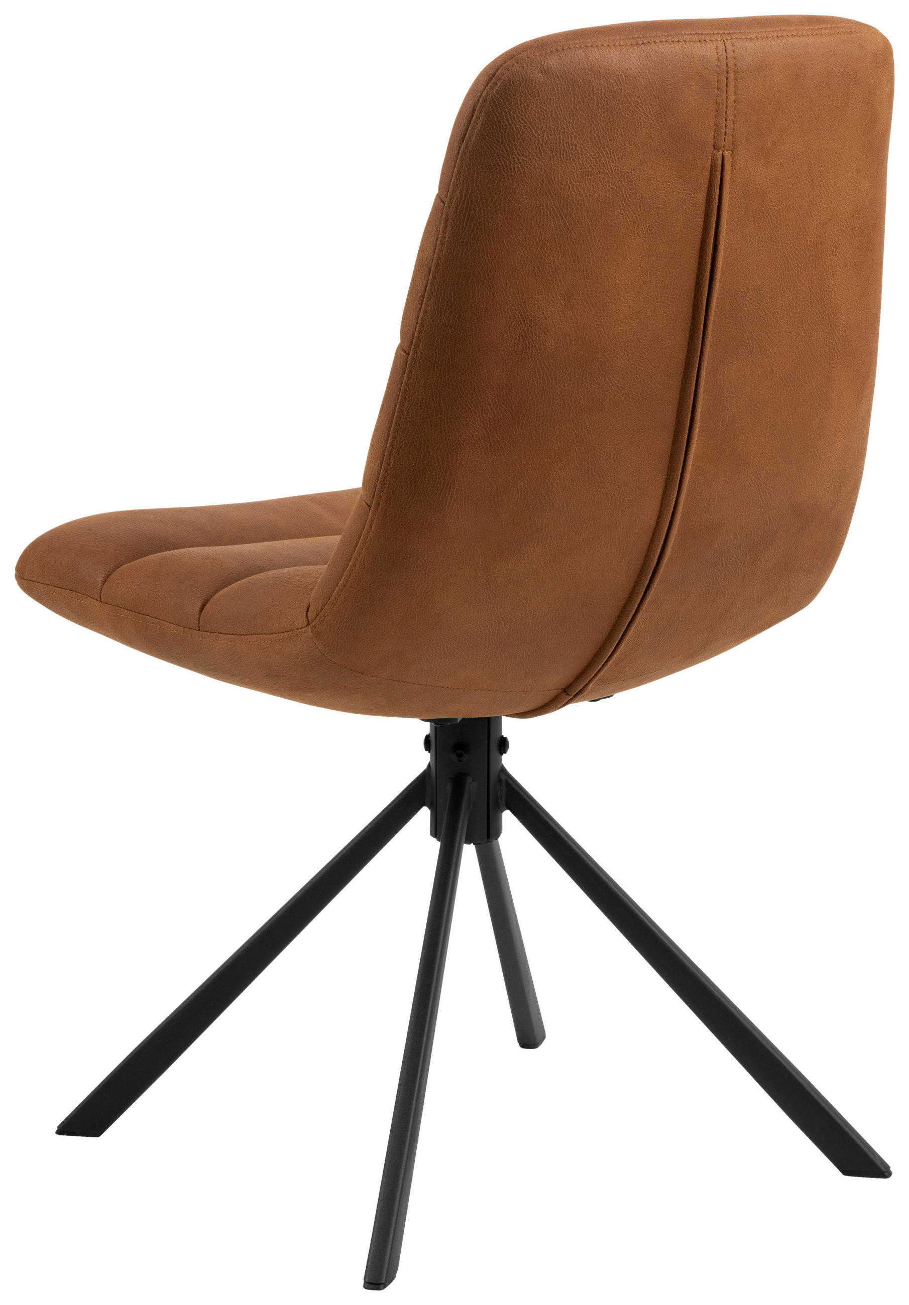 STUHL  in Lederlook Textil  - Cognac/Schwarz, Design, Textil (49/91/62cm) - Carryhome