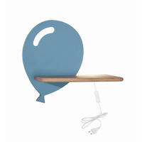 WANDLEUCHTE Ballon 31/12/26 cm  - Hellblau, KONVENTIONELL, Holz/Holzwerkstoff (31/12/26cm)