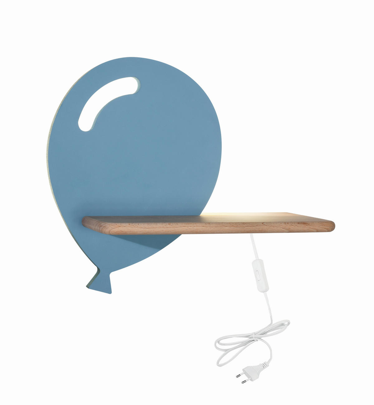 WANDLEUCHTE Ballon 31/12/26 cm  - Hellblau, KONVENTIONELL, Holz/Holzwerkstoff (31/12/26cm)