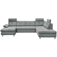 WOHNLANDSCHAFT Webstoff Hellgrau  - Hellgrau, Modern, Kunststoff/Textil (177/349/233cm) - MID.YOU