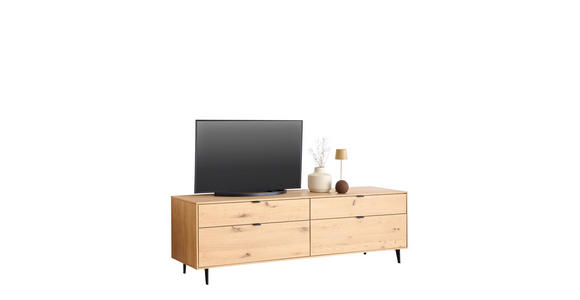 LOWBOARD Eichefarben  202,6/63/50 cm  - Eichefarben/Schwarz, Natur, Holz/Metall (202,6/63/50cm) - Cantus