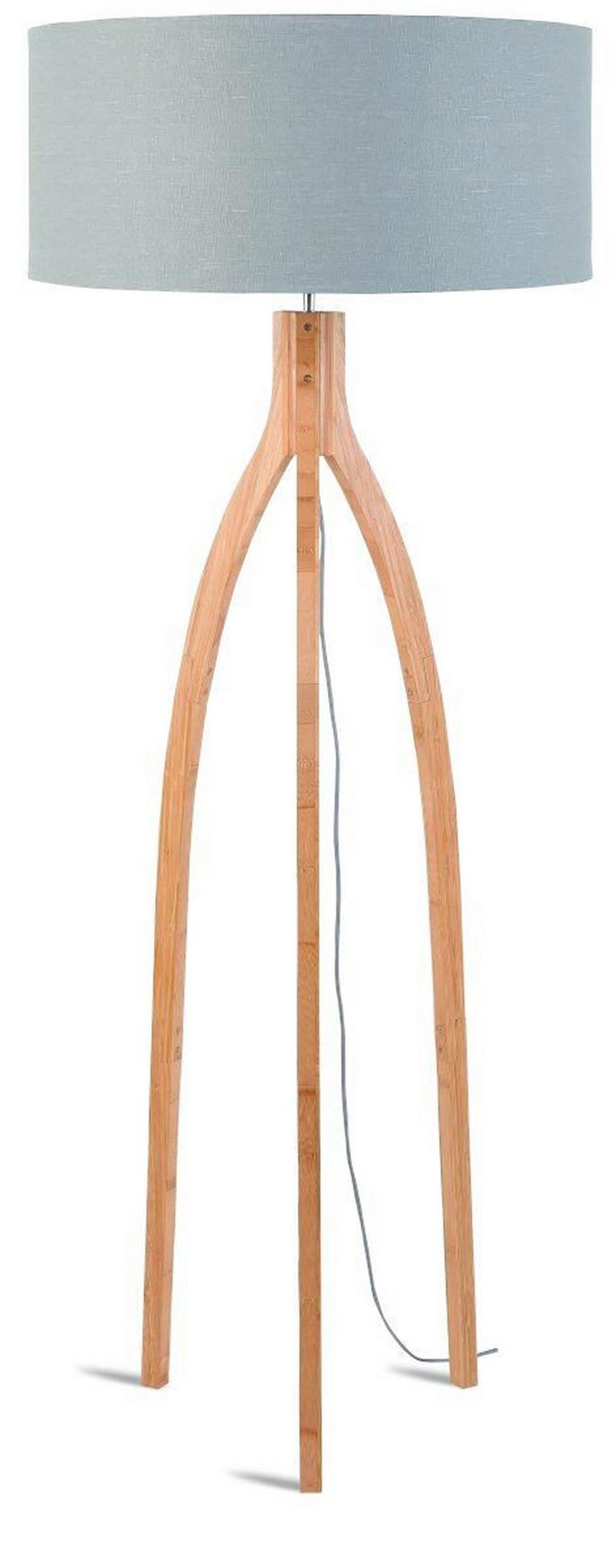 STOJACÍ LAMPA, 60/160 cm  - světle šedá/přírodní barvy, Trend, dřevo/textil (60/160cm) - Good & Mojo