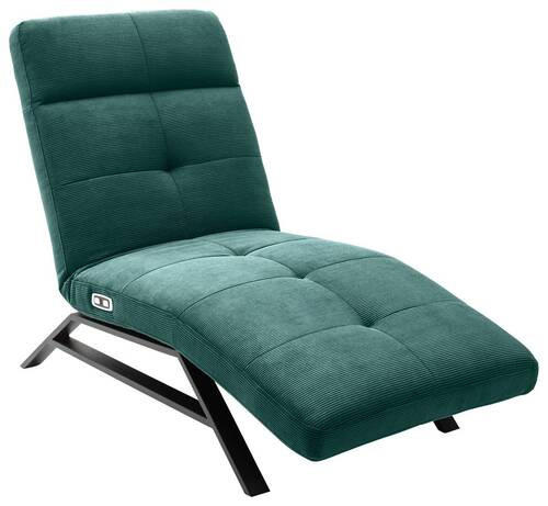 RELAXLIEGE in Cord Grün  - Schwarz/Grün, Design, Textil/Metall (80/54-113/158-198cm) - Pure Home Lifestyle