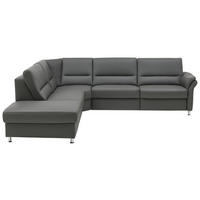 ECKSOFA  in Echtleder Grau  249/288 cm  - Beige/Alufarben, Design, Leder/Metall (249/288cm) - Beldomo Premium