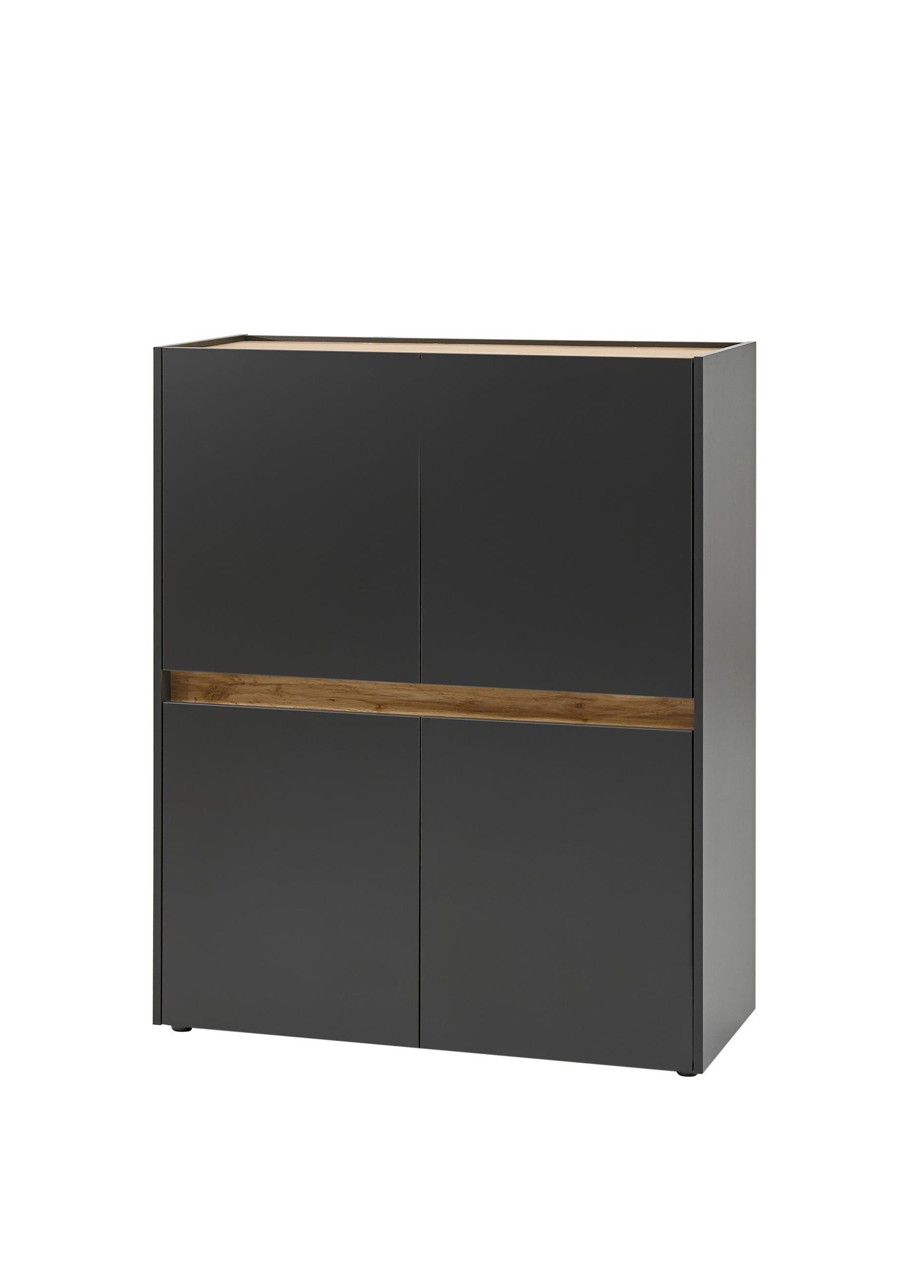 HIGHBOARD  100/122/40 cm  - Anthrazit/Eiche Wotan, Design, Holzwerkstoff/Kunststoff (100/122/40cm) - Modante