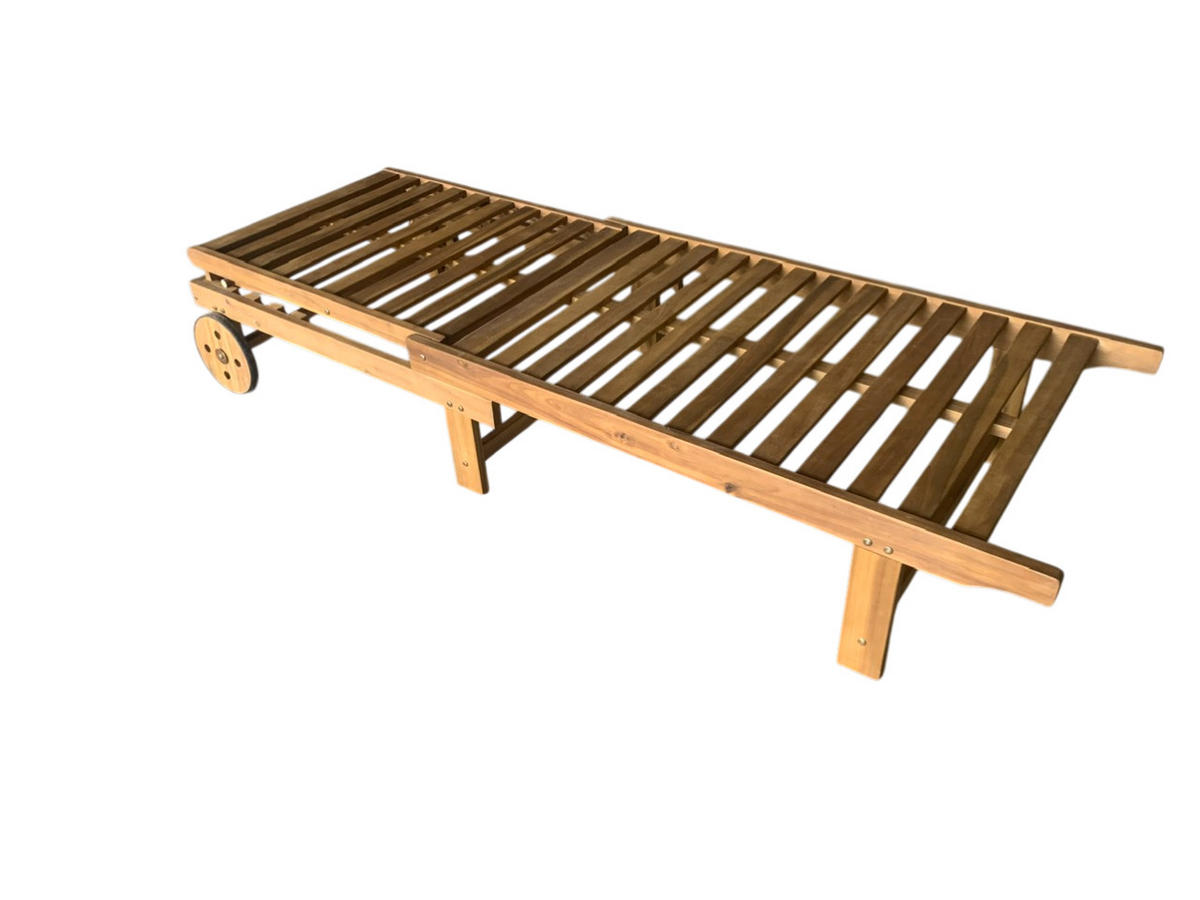 GARTENLIEGE 186/32/70 cm  - Grau/Akaziefarben, Basics, Holz/Textil (186/32/70cm) - Ambia Garden