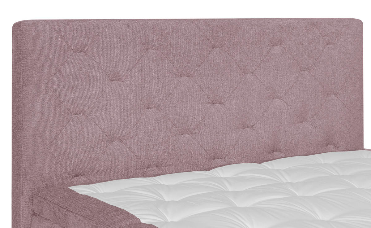 BOXSPRINGBETT 180/200 cm  in Rosa  - Eichefarben/Rosa, Konventionell, Holz/Textil (180/200cm) - Welnova