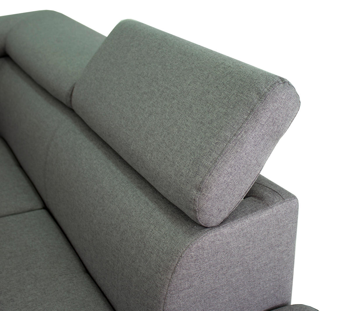 ECKSOFA inkl. Funktionen Hellgrau Webstoff  - Silberfarben/Hellgrau, Design, Textil/Metall (257/226cm) - Xora
