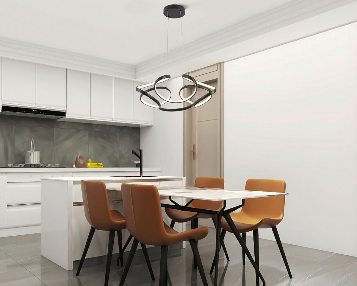 LED-HÄNGELEUCHTE Elio 60/120 cm   - Schwarz, Design, Kunststoff/Metall (60/120cm) - Novel