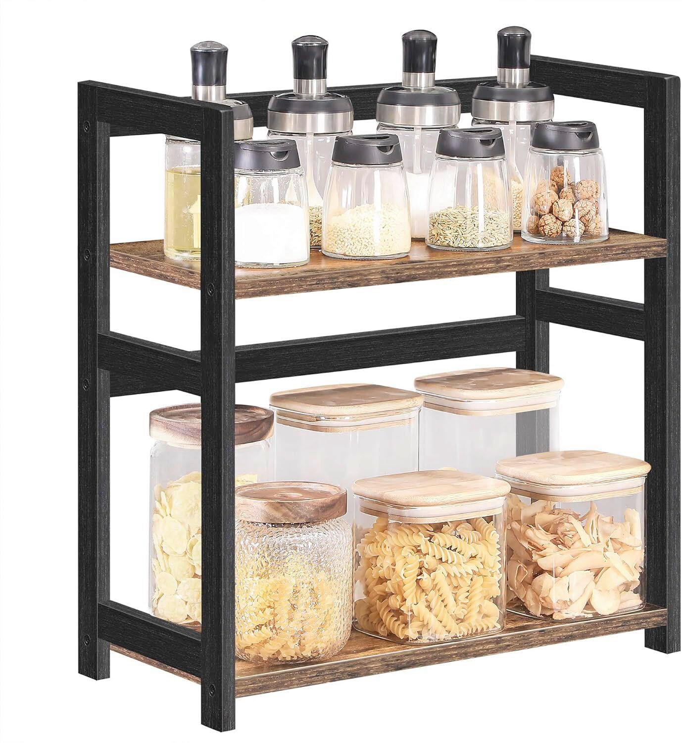 GEWÜRZREGAL - Schwarz/Braun, Basics, Holzwerkstoff/Metall (42/43/18cm)