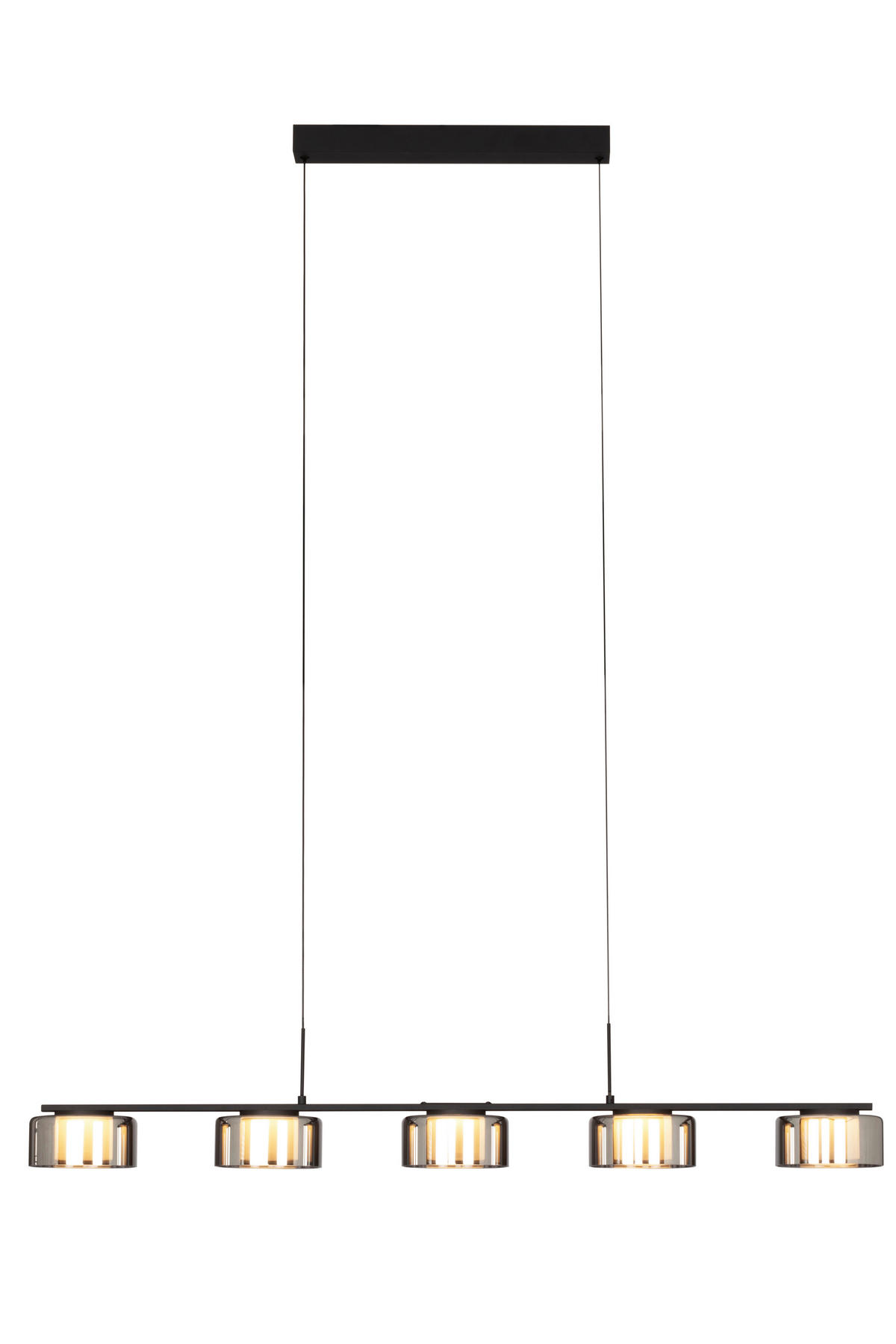 LED-HÄNGLAMPA Tulsa 119/15/150 cm  - svart, Design, glas/plast (119/15/150cm) - Dieter Knoll