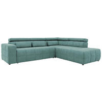 ECKSOFA  in Mikrofaser Mintgrün Kopfteilverstellung  275/228 cm  - Schwarz/Mintgrün, Design, Kunststoff/Textil (275/228cm) - MID.YOU