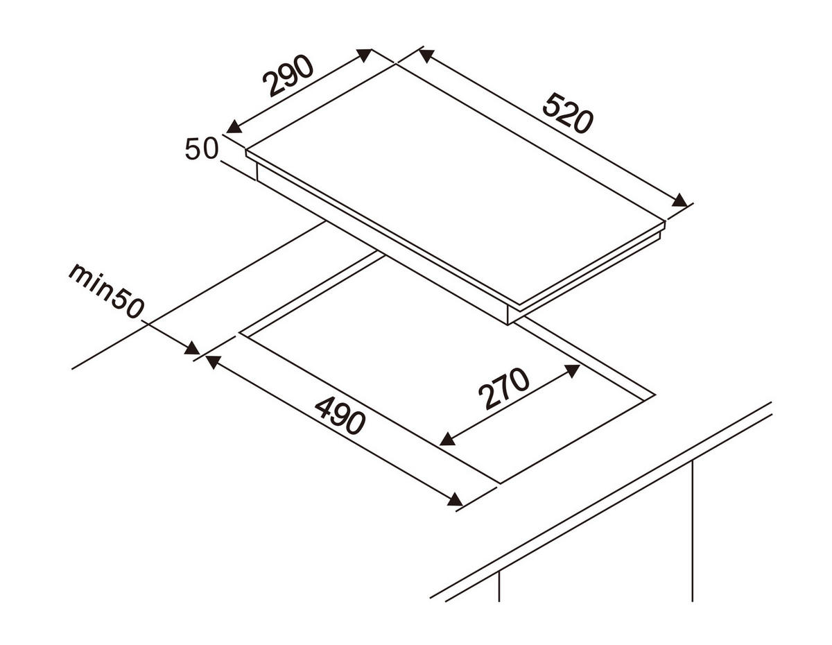 HÄLL KM9130T-28  - svart, Trend, glas (29/5/52cm) - Respekta