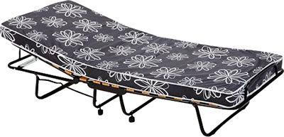 KLAPPBETT 80/185 cm Schwarz, Weiß  - Schwarz/Weiß, Design, Textil/Metall (80/185cm) - Livetastic