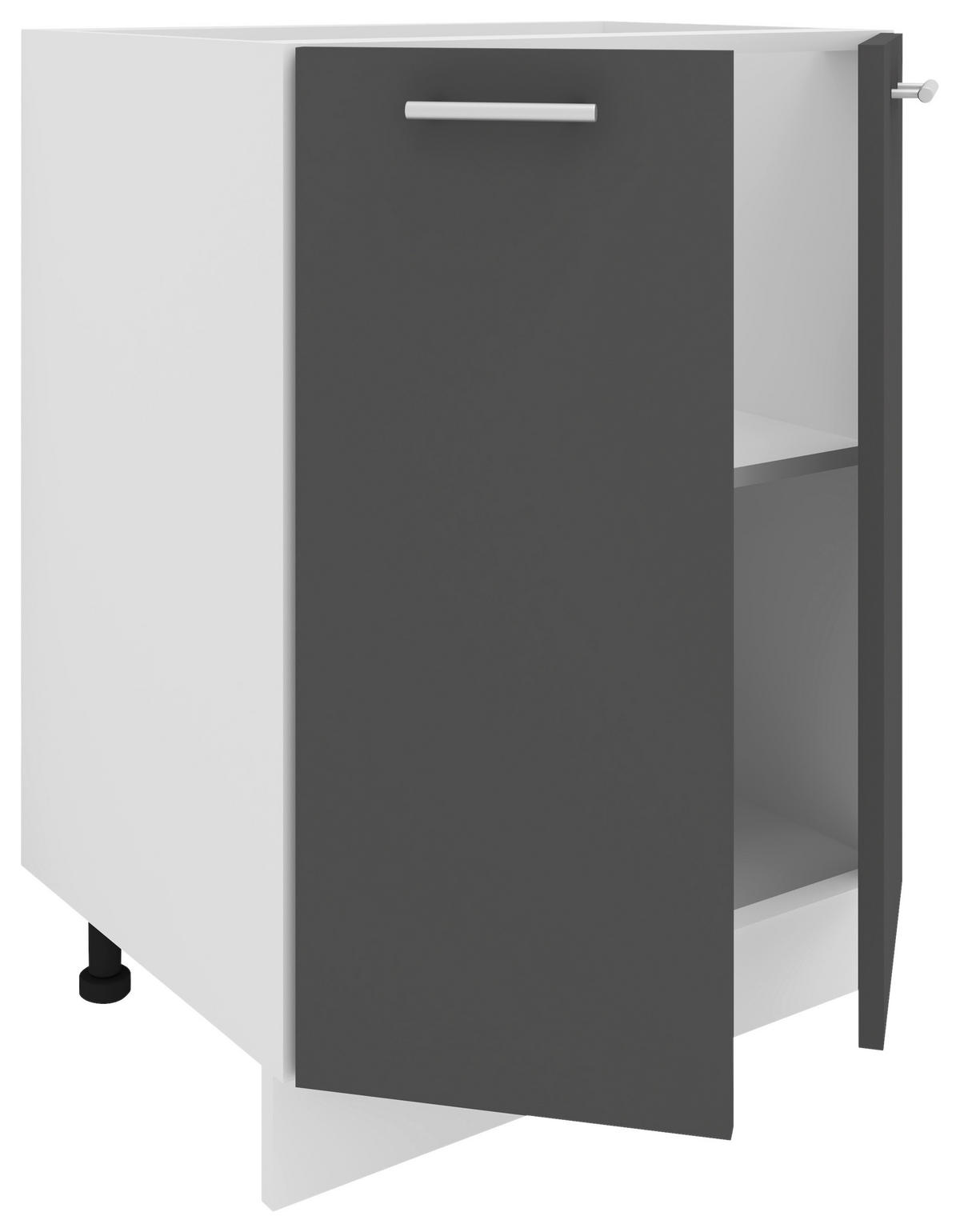 KÜCHENUNTERSCHRANK 60/82/46 cm  in Anthrazit, Weiss  - Weiss/Anthrazit, Konventionell, Holzwerkstoff/Metall (60/82/46cm) - MID.YOU