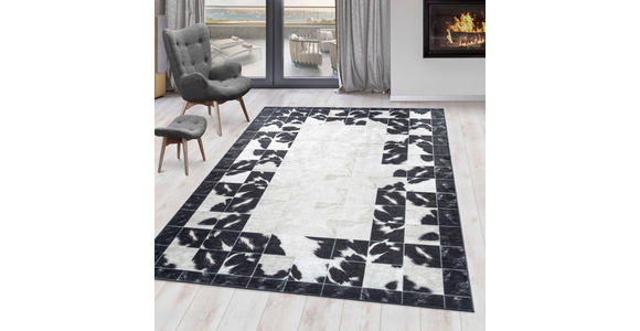 FLACHWEBETEPPICH 120/170 cm Fiesta Creme, Schwarz  - Creme/Schwarz, Design, Leder/Textil (120/170cm) - Novel