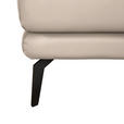 ECKSOFA in Echtleder Creme  - Creme/Schwarz, Design, Leder/Metall (184/288cm) - Novel