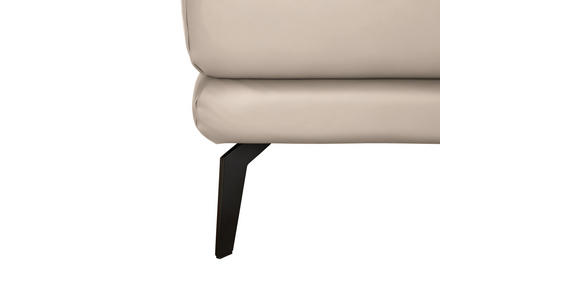 ECKSOFA in Echtleder Creme  - Creme/Schwarz, Design, Leder/Metall (184/288cm) - Novel