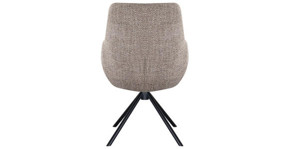 ARMLEHNSTUHL  Stoffauswahl, Sitzfläche 360° drehbar Webstoff  - Taupe/Schwarz, Design, Textil/Metall (59/91/69cm) - Novel