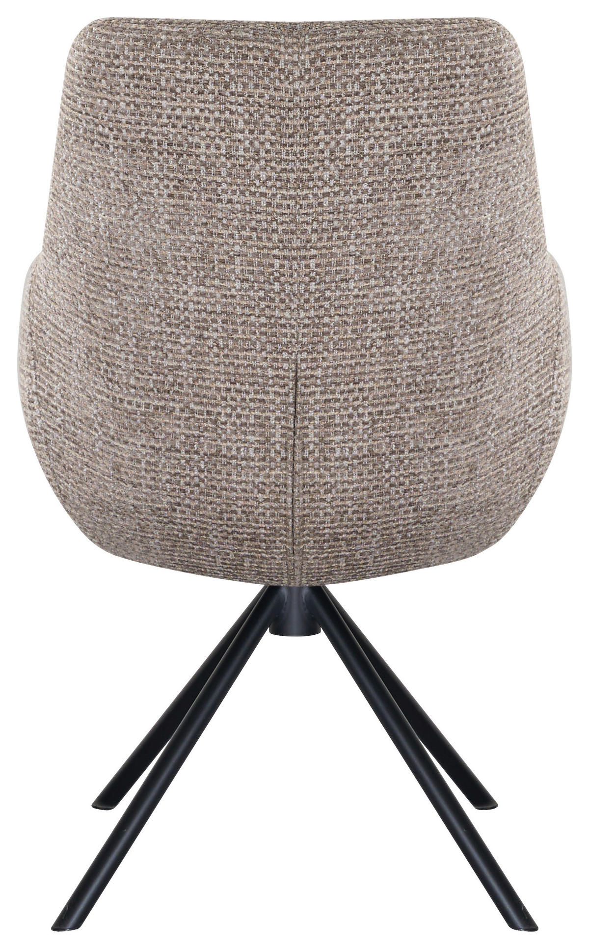 ARMLEHNSTUHL  Stoffauswahl, Sitzfläche 360° drehbar Webstoff  - Taupe/Schwarz, Design, Textil/Metall (59/91/69cm) - Novel