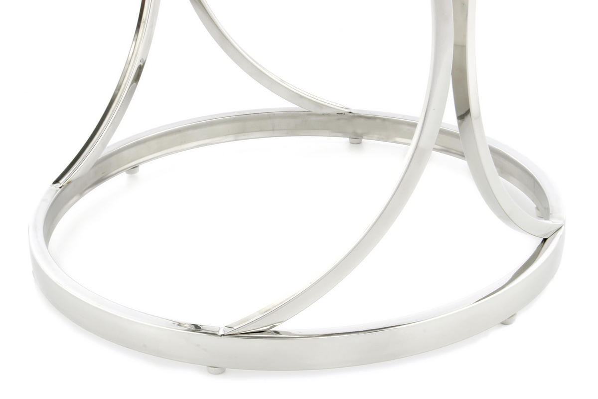 BEISTELLTISCH in Metall, Glas 50/50/55 cm  - Silberfarben/Schwarz, Basics, Glas/Metall (50/50/55cm) - Kayoom