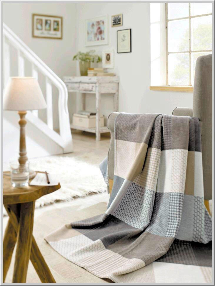 PLÉD 140/200 cm  - bézs/barna, Basics, textil (140/200cm) - Bio:Vio