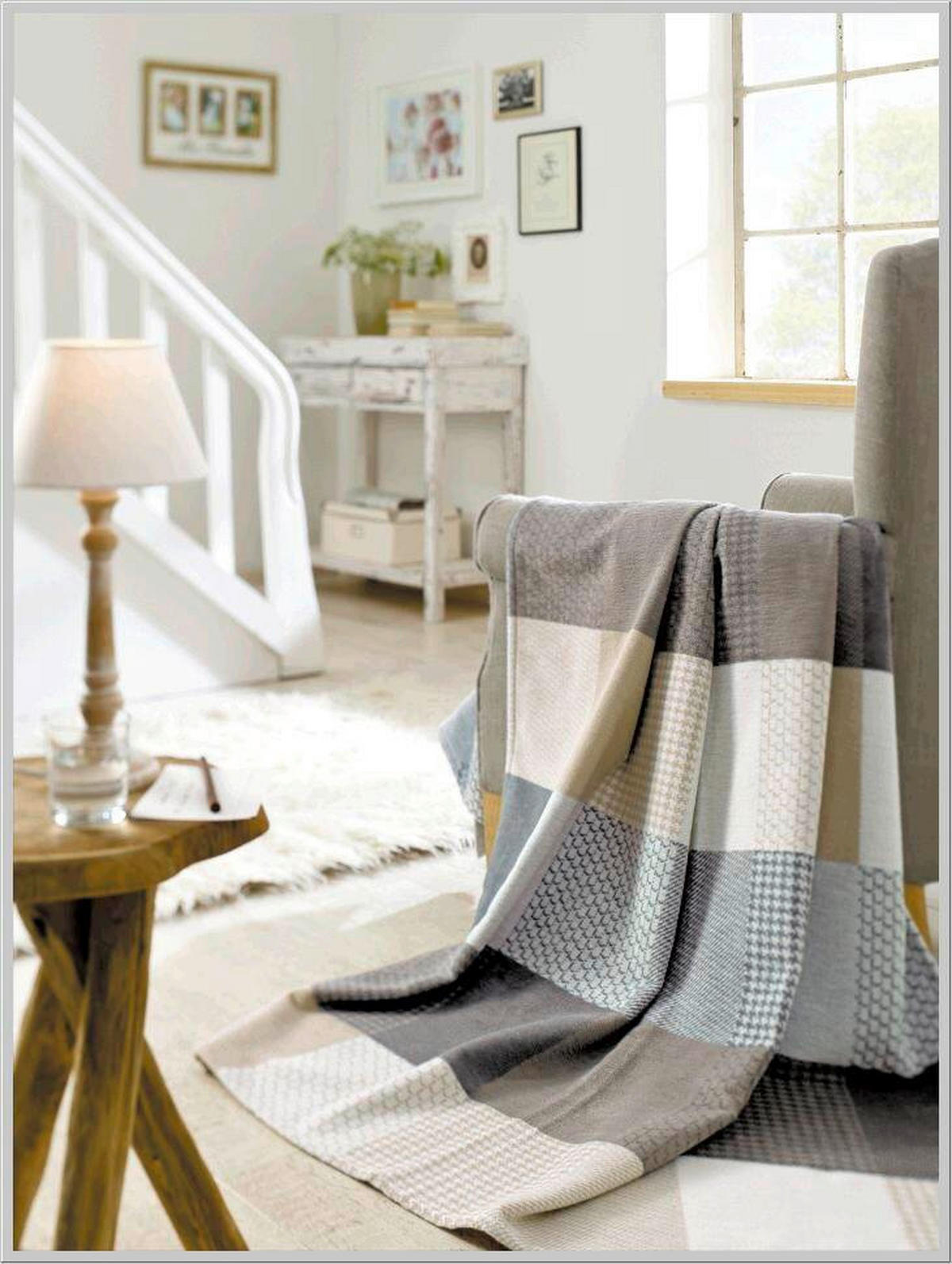 PLÉD 140/200 cm  - bézs/barna, Basics, textil (140/200cm) - Bio:Vio