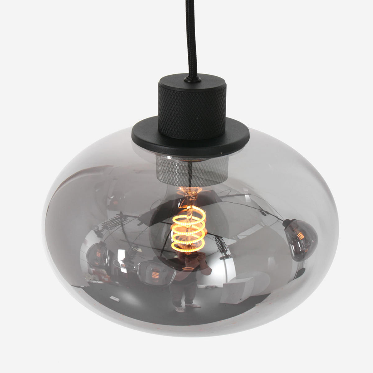 PENDELLEUCHTE  30/200/100 cm   - Schwarz, Trend, Glas/Metall (30/200/100cm)