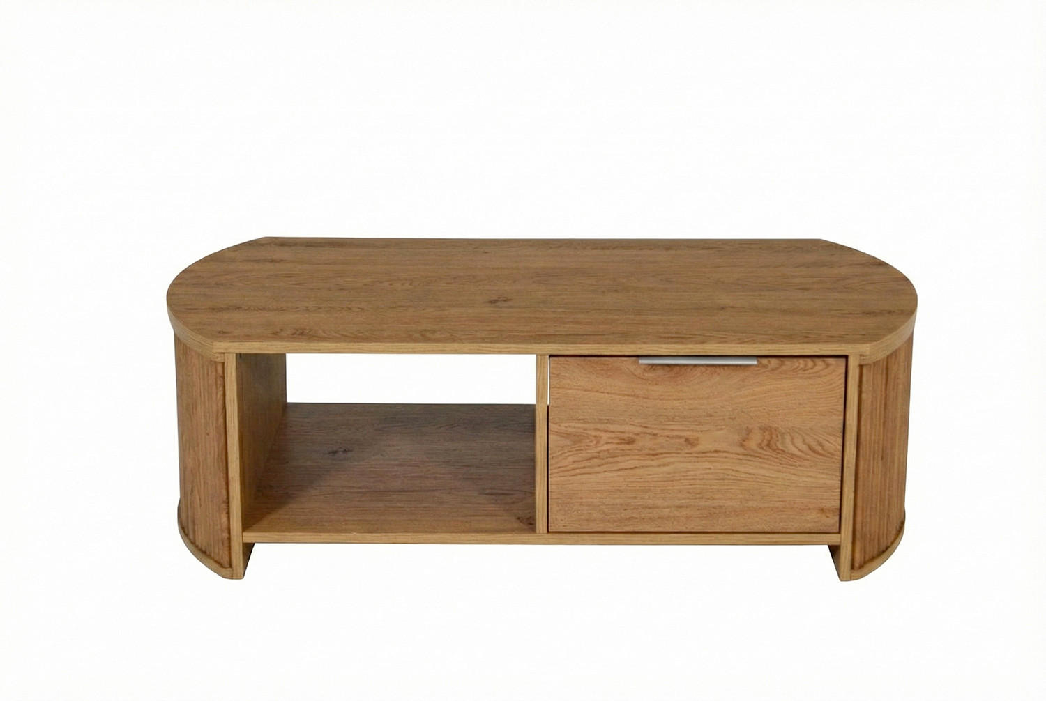 COUCHTISCH Eichefarben  - Eichefarben/Alufarben, KONVENTIONELL, Holzwerkstoff/Metall (110/55/35,5cm) - MID.YOU
