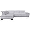 ECKSOFA in Cord Hellgrau  - Hellgrau/Schwarz, Design, Textil/Metall (242/313cm) - Xora