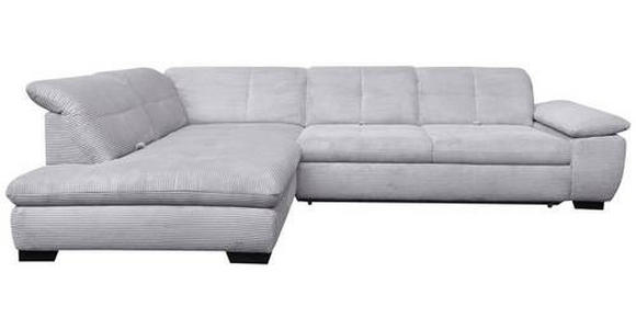 ECKSOFA in Cord Hellgrau  - Hellgrau/Schwarz, Design, Textil/Metall (242/313cm) - Xora