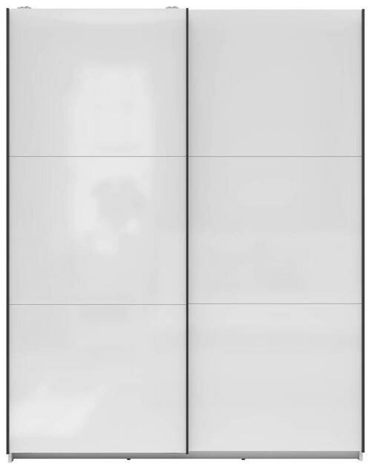 OMARA Z DRSNIMI VRATI, bela, visoki sijaj  - bela/visoki sijaj, Moderno, kovina/leseni material (153,5/195,5/60cm) - MID.YOU