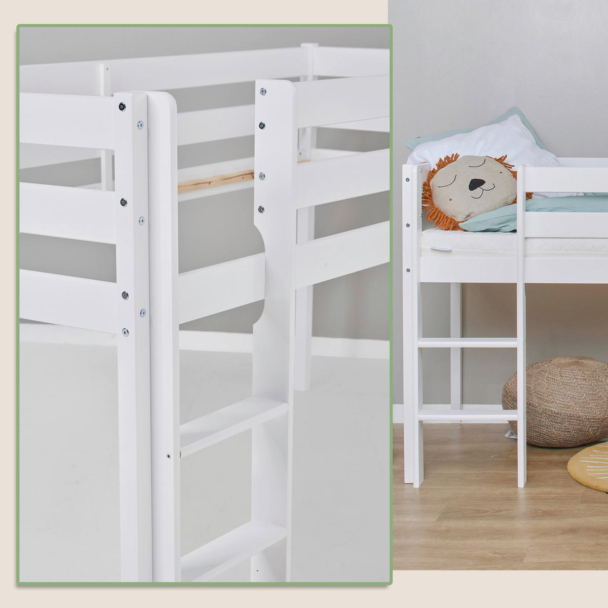 HOCHBETT 90/200 cm Weiß Weiß  - Naturfarben/Weiß, MODERN, Holz (90/200cm) - MID.YOU