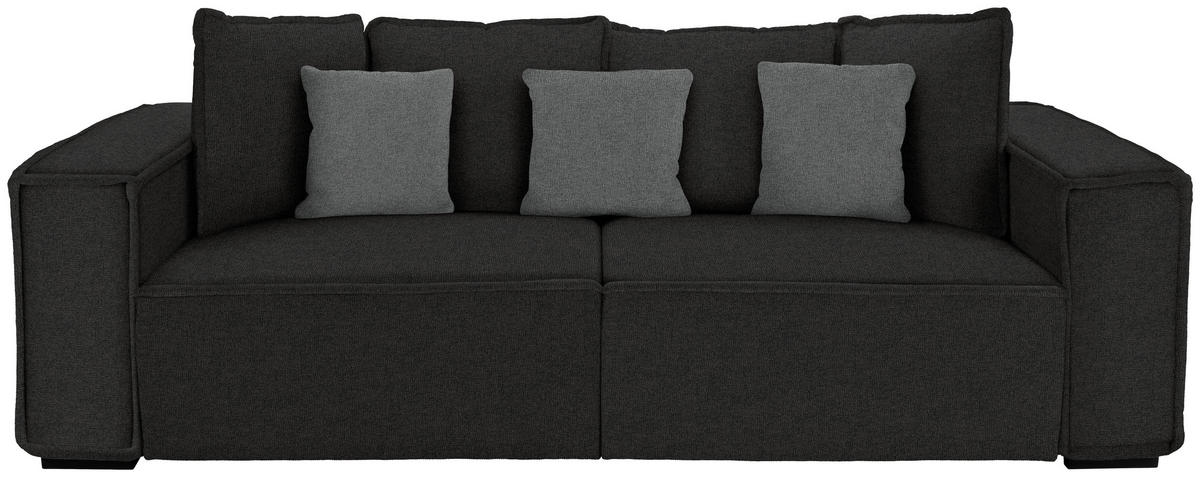 BIGSOFA Anthrazit, Grau  - Anthrazit/Grau, Modern, Holz/Textil (244/62/117cm) - MID.YOU