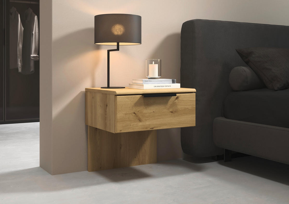 ÉJJELISZEKRÉNY-PANEL - tölgyfa színű, Basics, faalapú anyag/fa (50/49/42cm) - Novel