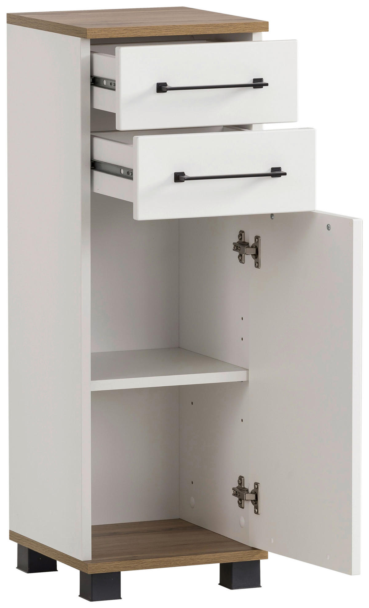 UNTERSCHRANK 30,3/88,1/32,6 cm   - Eichefarben/Schwarz, MODERN, Holzwerkstoff/Kunststoff (30,3/88,1/32,6cm) - Stylife