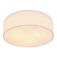 DECKENLEUCHTE 40/12 cm   - Beige/Weiß, Basics, Textil/Metall (40/12cm) - Globo