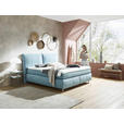 BOXSPRINGBETT 160/200 cm  in Blau  - Blau/Edelstahlfarben, KONVENTIONELL, Textil (160/200cm) - Dieter Knoll