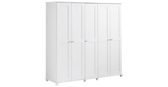 KLEIDERSCHRANK in teilmassiv Kiefer Weiß - Weiß, LIFESTYLE, Holz/Holzwerkstoff (192,5/190/60cm) - Hom`in